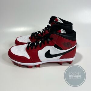 Nike Air Jordan 1 Retro MCS Baseball Cleats Chicago Red AV5354-611  Size 12